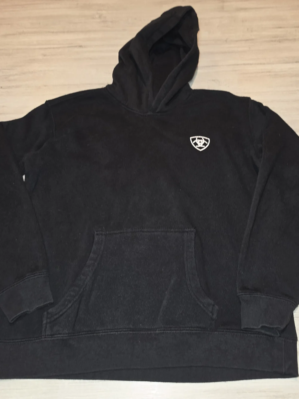 Ariat Long Sleeve Hoodie Youth Black Flag Graphic Size Boys XL (18)